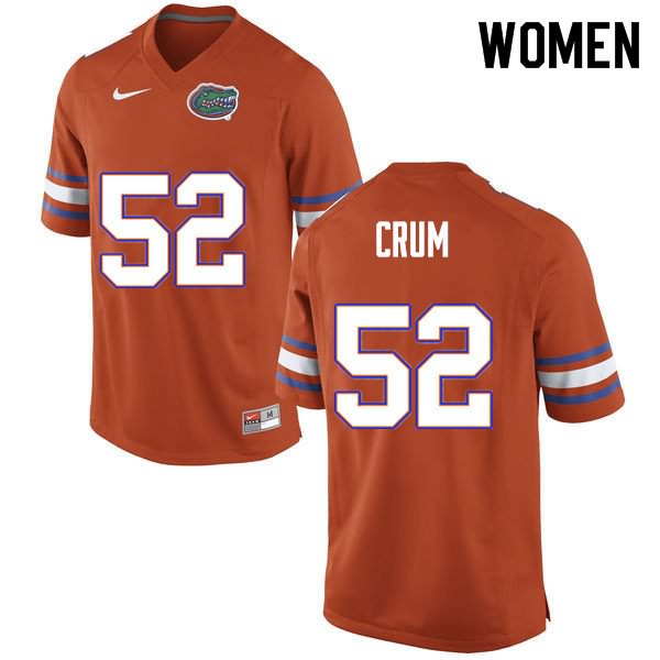 NCAA Florida Gators Quaylin Crum Women's #52 Nike Orange Stitched Authentic College Football Jersey XFP6564AD